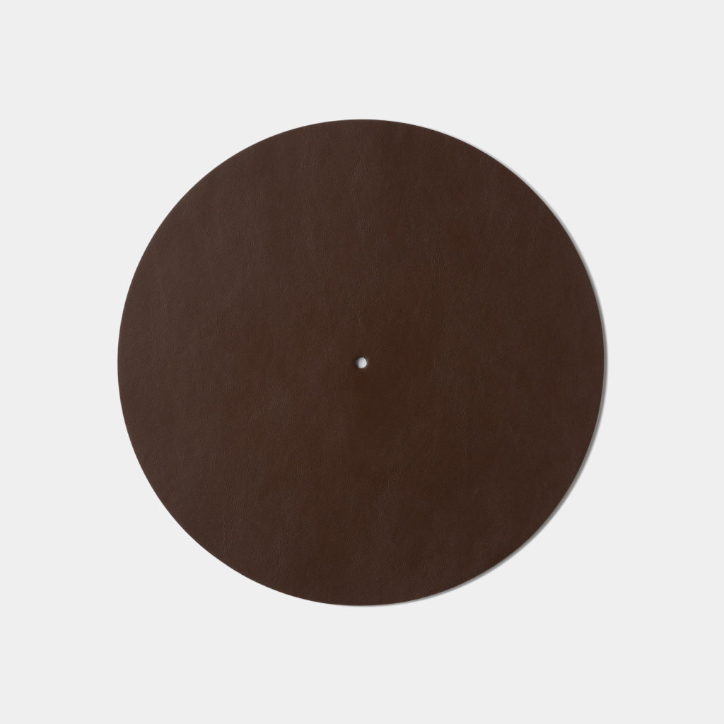 Turntable Leather Platter Mat - Coffee