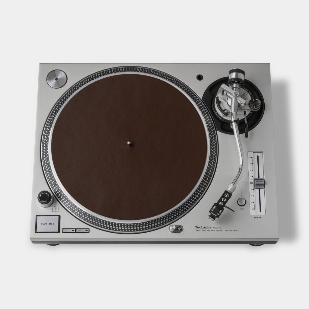 Turntable Leather Platter Mat - Coffee
