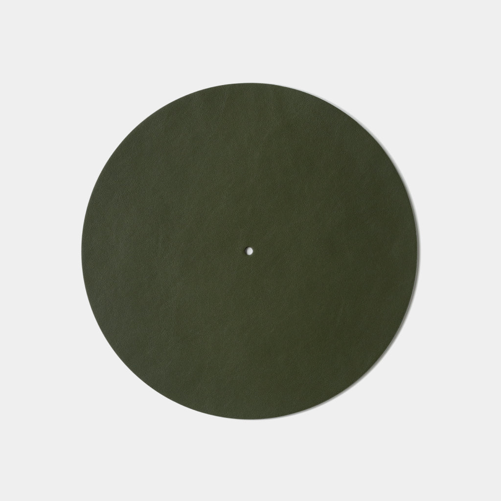 ハンディレディ　ハーフマット Turntable Leather Platter Mat - Olive · Turbulent Labs