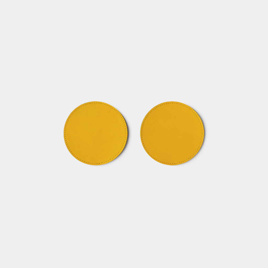 Leather Coasters Round - Lemon