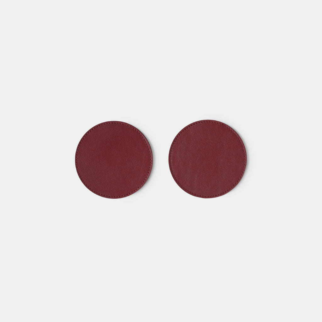 Leather Coasters Round - Merlot