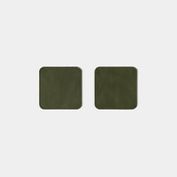 Leather Coasters Square - Olive