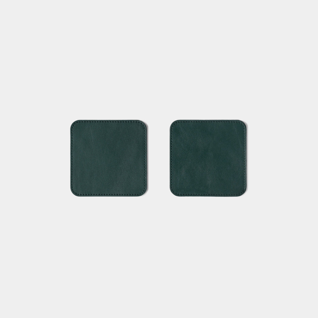 Leather Coasters Square - Teal