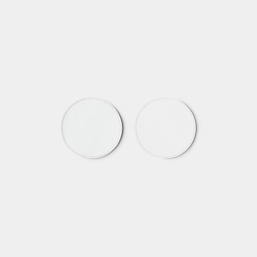 Leather Coasters Round - White