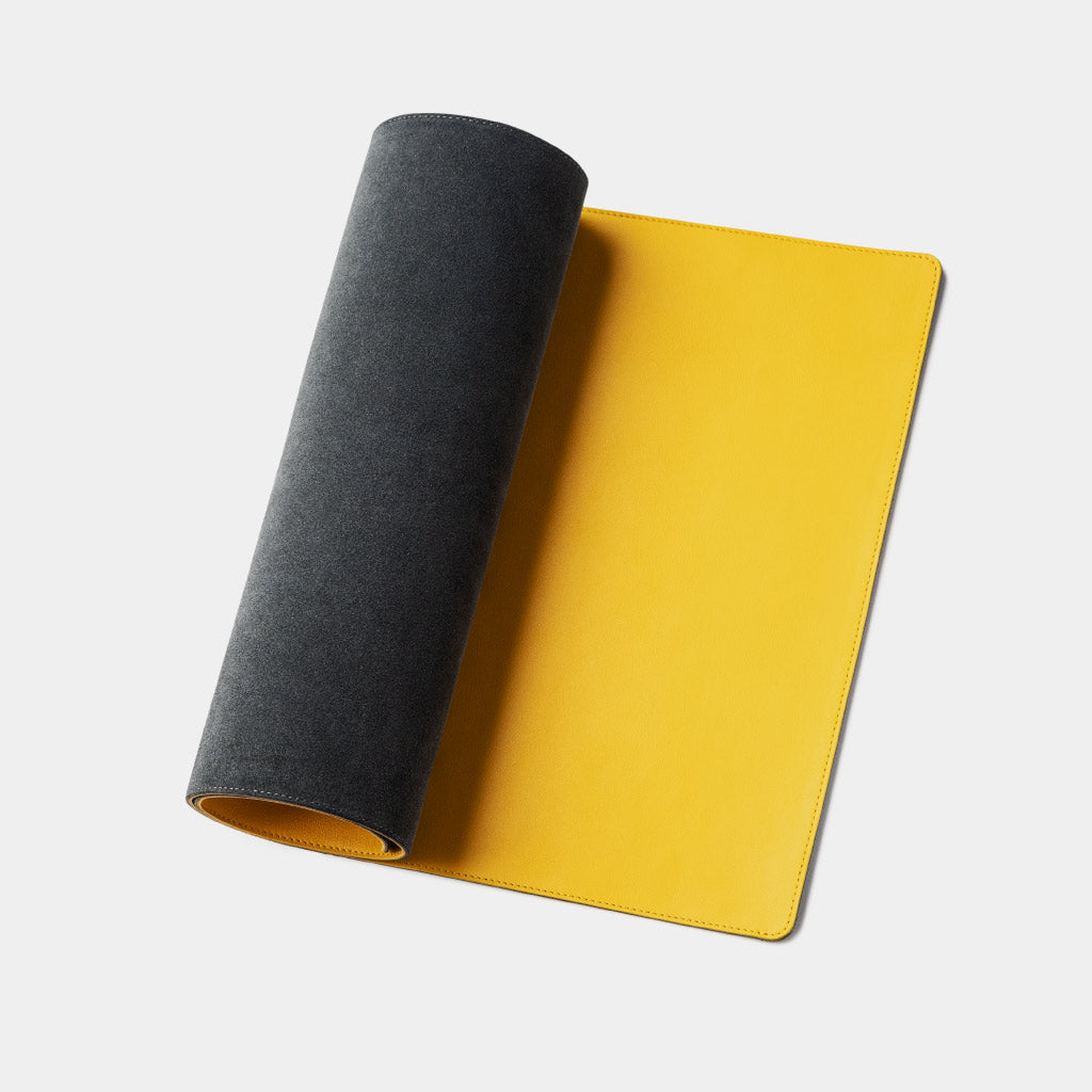 Leather Desk Mat XL - Lemon