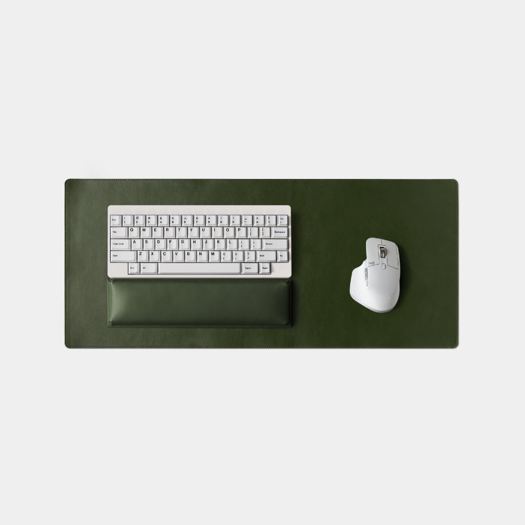 Leather Desk Mat - Olive · Turbulent Labs