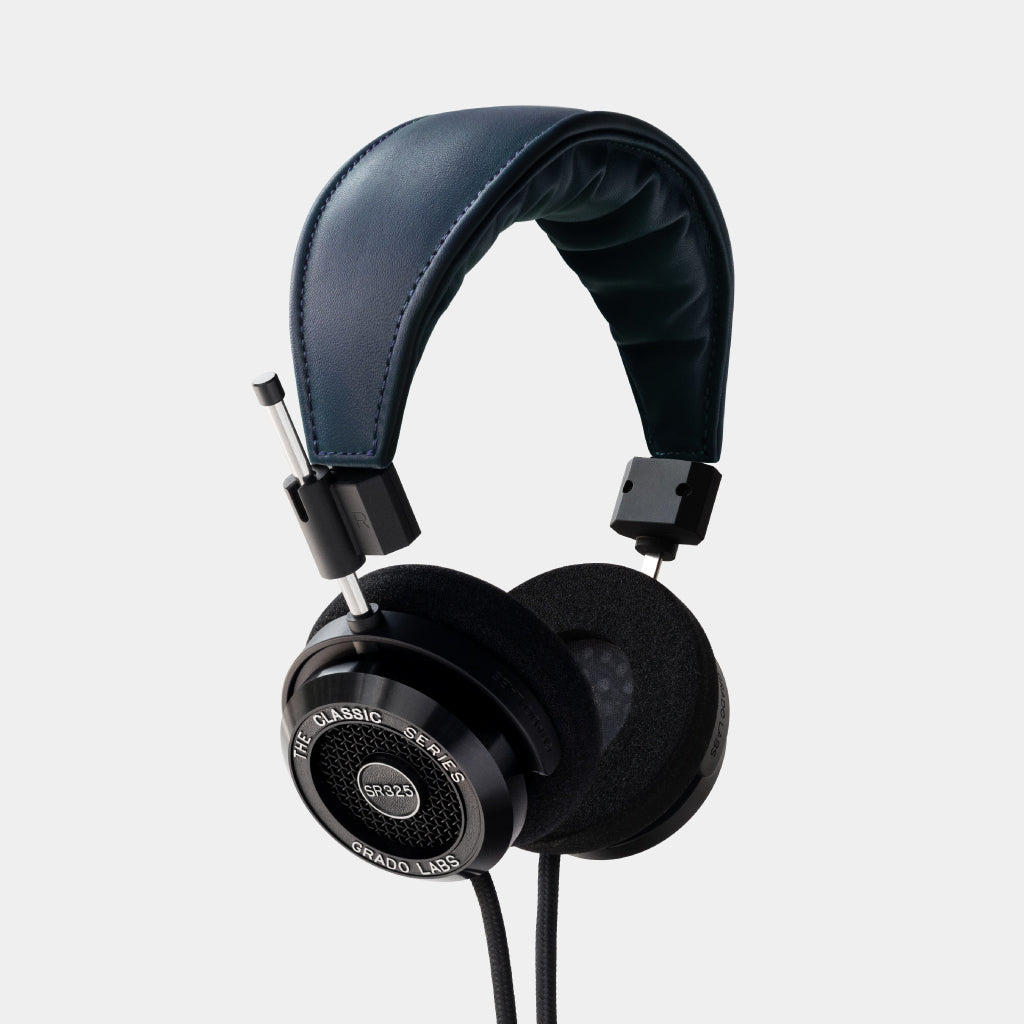 Grado Leather Headband - Navy