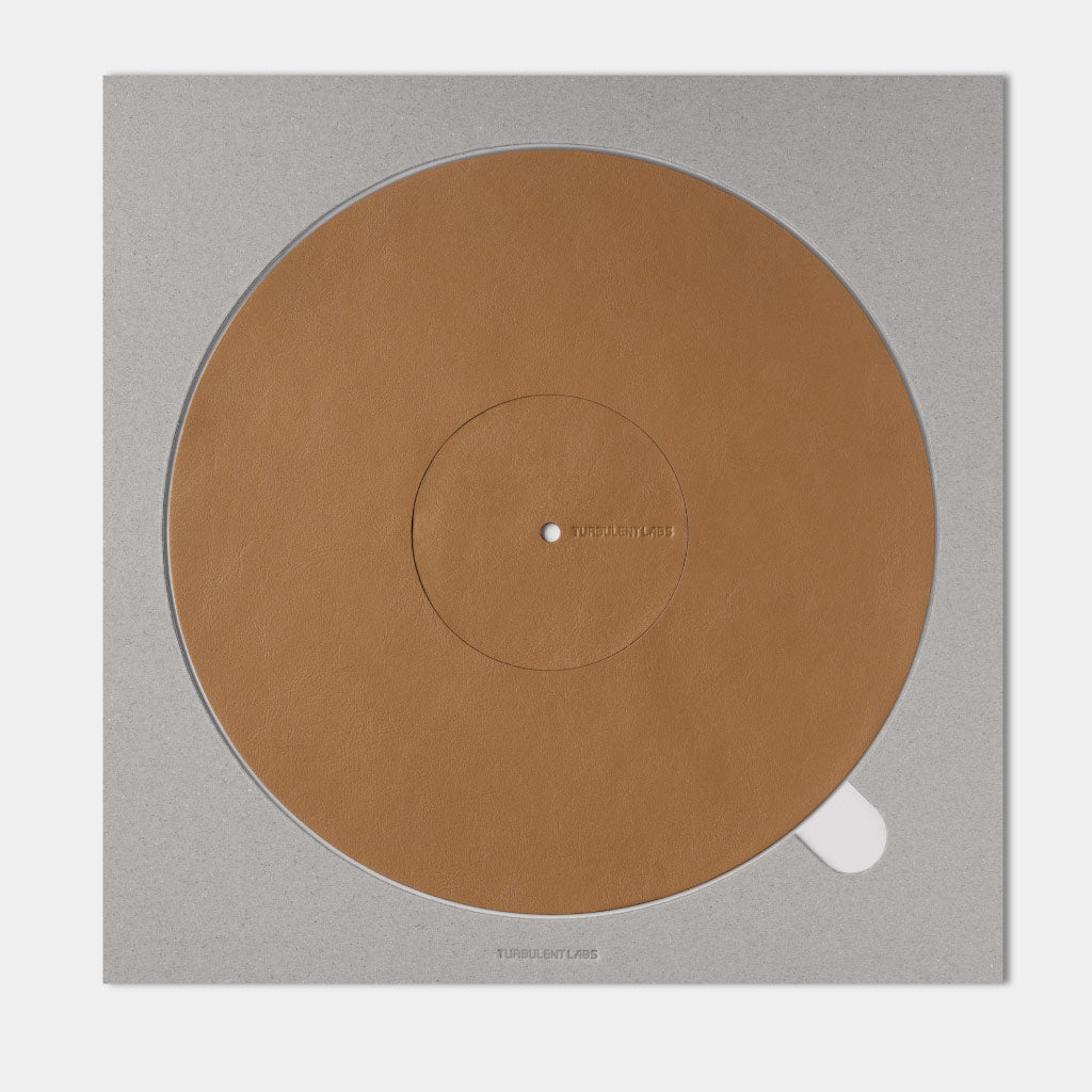 Turntable Leather Platter Mat - Camel