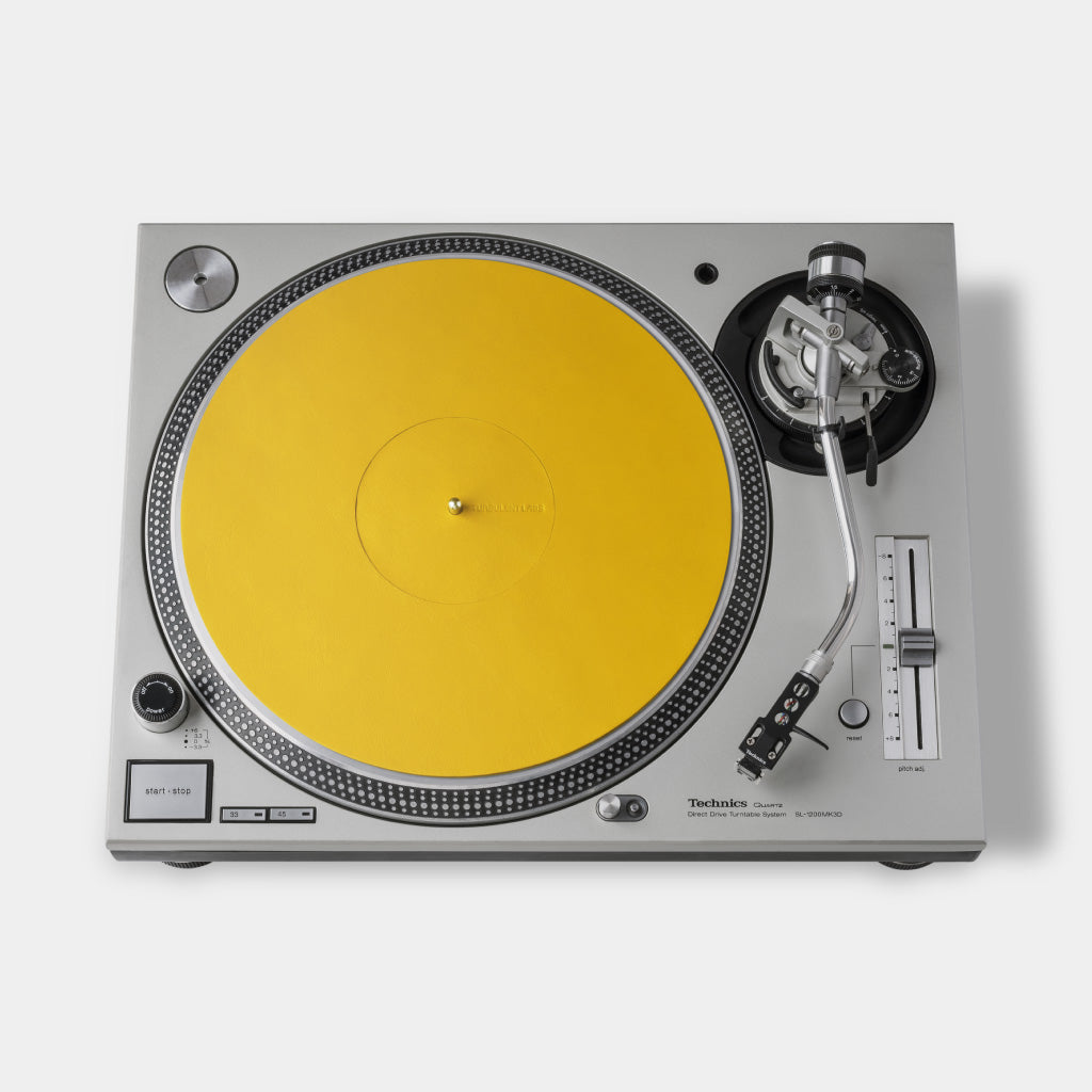 Turntable Leather Platter Mat - Lemon