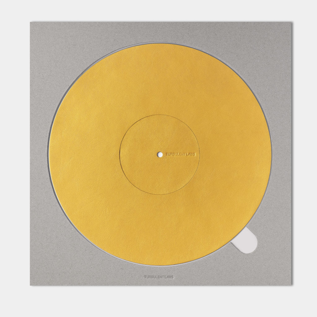 Turntable Leather Platter Mat - Lemon