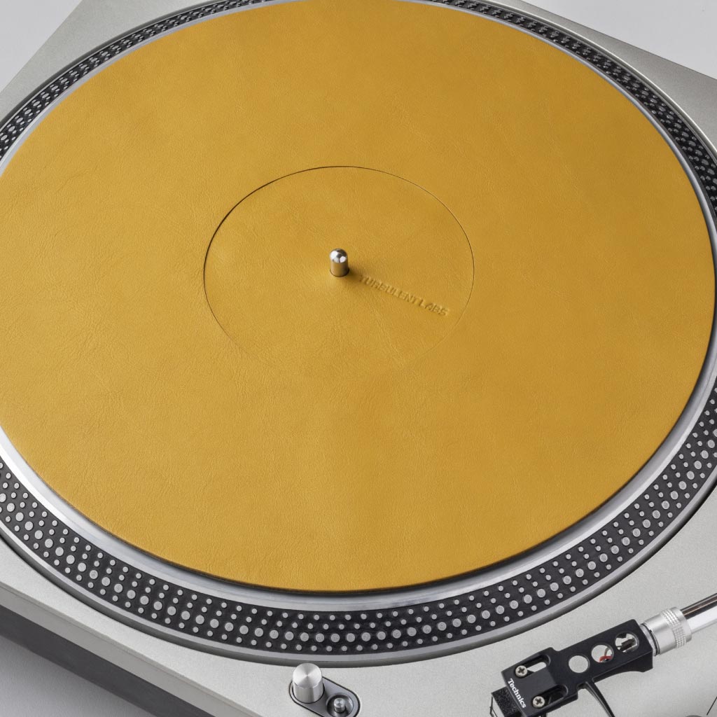Turntable Leather Platter Mat - Lemon