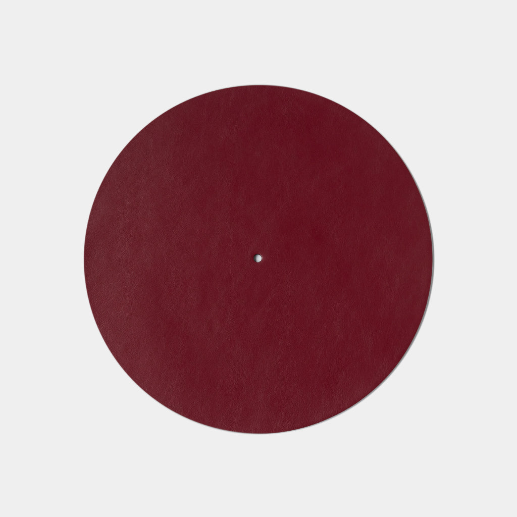 Turntable Leather Platter Mat - Merlot