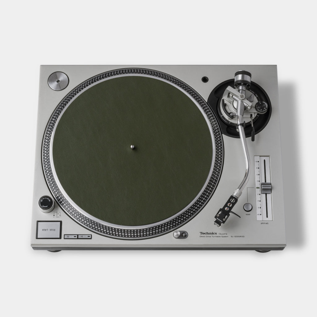Turntable Leather Platter Mat - Olive · Turbulent Labs