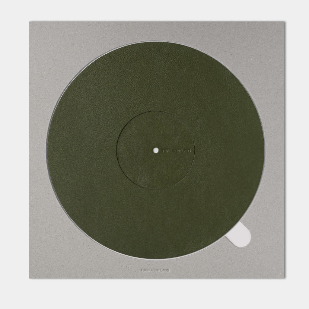 Turntable Leather Platter Mat - Olive