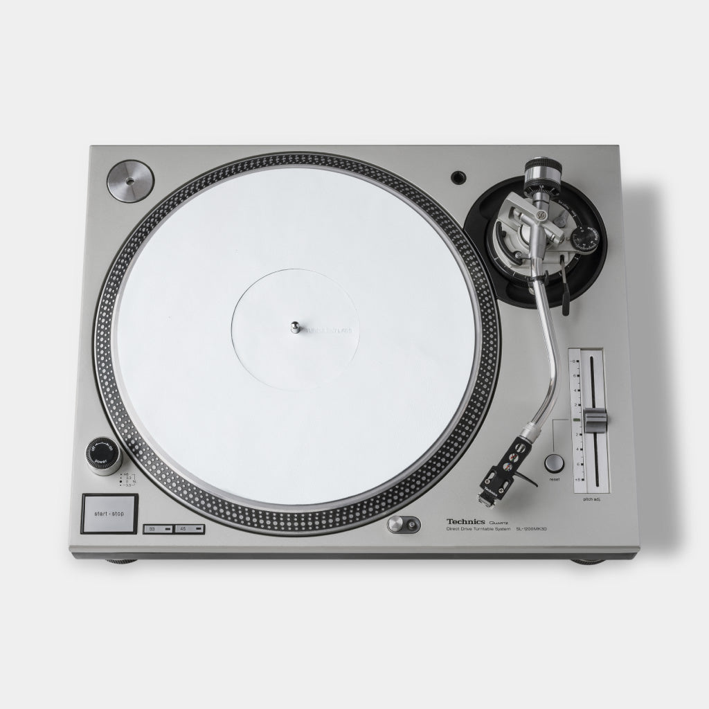 Turntable Leather Platter Mat - White